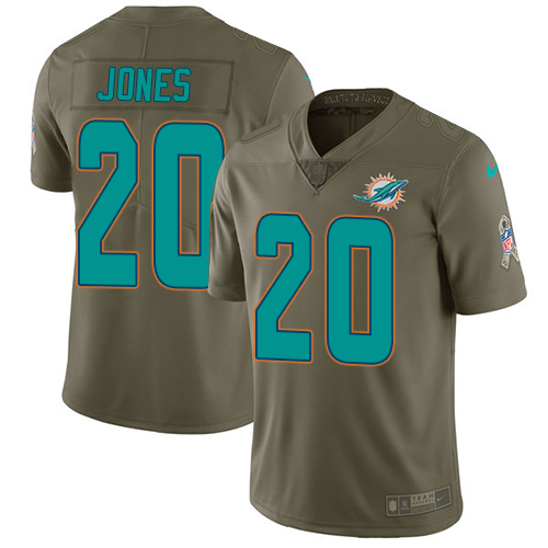 Nike Miami Dolphins #20 Reshad Jones Olive Men Stitched NFL Limited 2017 Salute to Service Jersey